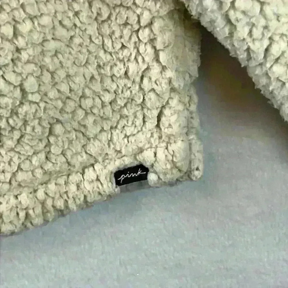 Victoria’s Secret PINK Jacket Women’s Medium Cream 100% Polyester Sherpa - Picture 6 of 11